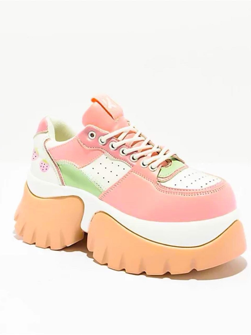 koi Pink, Peach and Mint Chunky Platform Lace-Up Sneakers